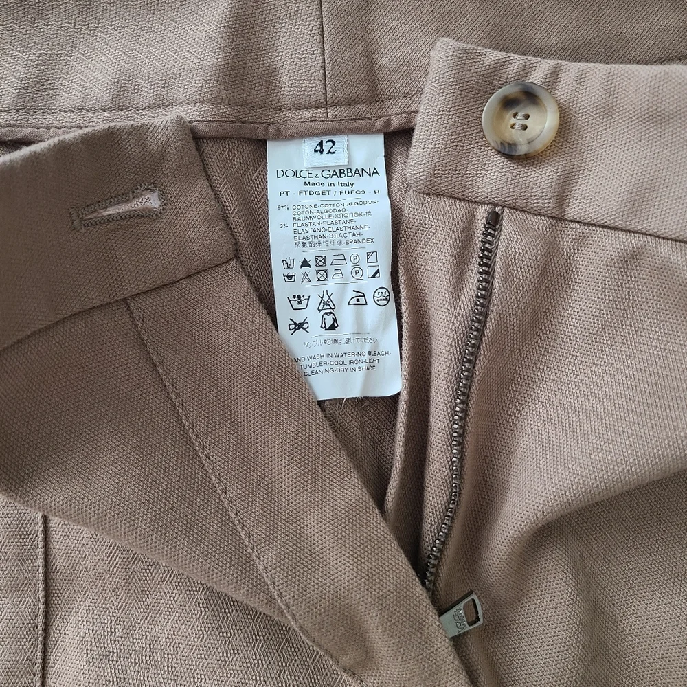 Dolce & Gabbana Skinny Fit Khaki Pants With Ankle Zips Size 42 - Picture 9 of 13